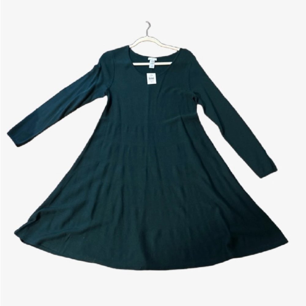 J. Jill Green A-Line Long Sleeve Dress